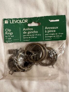 Levolor, clip rings for ¾ and 1" rods